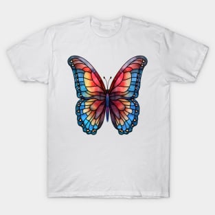 Stained Glass Colorful Butterfly #10 T-Shirt